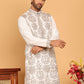 Embroidered Straight Kurtas For Men ( KO 5180 White )