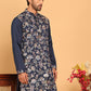 Embroidered Straight Kurtas  For Men ( KO 5181 Navy )