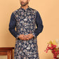 Embroidered Straight Kurtas  For Men ( KO 5181 Navy )