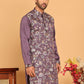 Embroidered Straight Kurtas  For Men ( KO 5181 Purple )