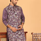 Embroidered Straight Kurtas  For Men ( KO 5181 Purple )