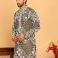 Floral Embroidery Silk Blend Kurtas for Men ( KO 5182 Mehndi )