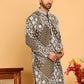 Floral Embroidery Silk Blend Kurtas for Men ( KO 5182 Mehndi )