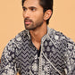 Floral Embroidery Silk Blend Kurtas for Men ( KO 5182 Navy )