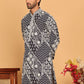 Floral Embroidery Silk Blend Kurtas for Men ( KO 5182 Navy )