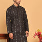 Men's Sequins Embroidered Kurtas. ( KO 5183 Black )