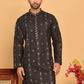 Men's Sequins Embroidered Kurtas. ( KO 5183 Black )