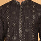 Men's Sequins Embroidered Kurtas. ( KO 5183 Black )