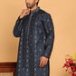 Men's Sequins Embroidered Kurtas. ( KO 5183 Navy )