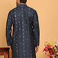 Men's Sequins Embroidered Kurtas. ( KO 5183 Navy )
