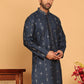 Men's Sequins Embroidered Kurtas. ( KO 5183 Navy )