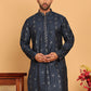 Men's Sequins Embroidered Kurtas. ( KO 5183 Navy )