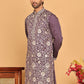 Embroidered Straight Kurtas For Men ( KO 5184 Purple )
