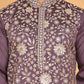 Embroidered Straight Kurtas For Men ( KO 5184 Purple )