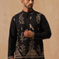 Embroidered Straight Kurta For Men (KO 5185 Black ) [FF] [N-4]