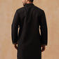 Embroidered Straight Kurta For Men (KO 5185 Black ) [FF] [N-4]
