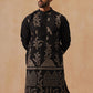 Embroidered Straight Kurta For Men (KO 5185 Black ) [FF] [N-4]