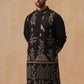 Embroidered Straight Kurta For Men (KO 5185 Black ) [FF] [N-4]