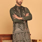 Embroidered Straight Kurtas For Men ( KO 5185 Olive )