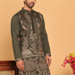 Embroidered Straight Kurtas For Men ( KO 5185 Olive )