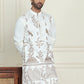 Embroidered Straight Kurtas For Men ( KO 5185 White )