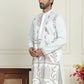 Embroidered Straight Kurtas For Men ( KO 5185 White )