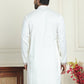 Embroidered Straight Kurtas For Men ( KO 5185 White )