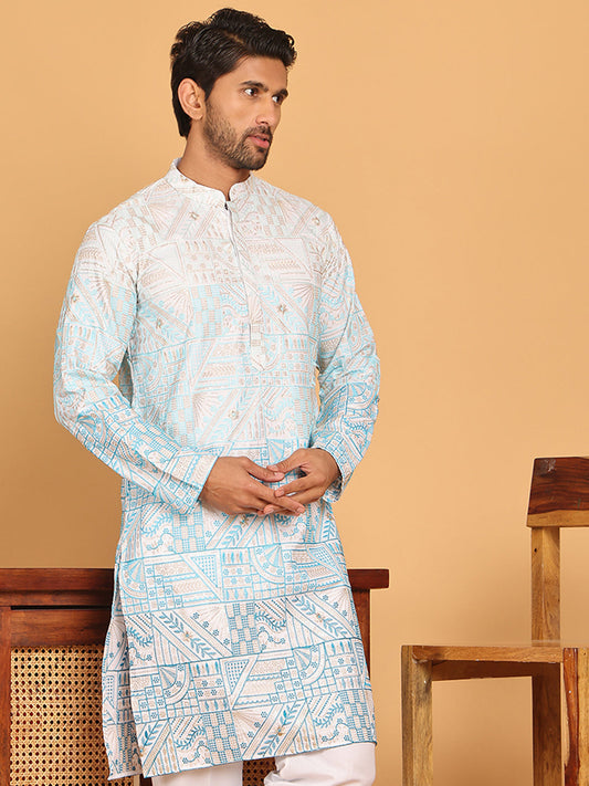 Embroidered, Ombre Design Kurtas ( KO 5186 Sky )