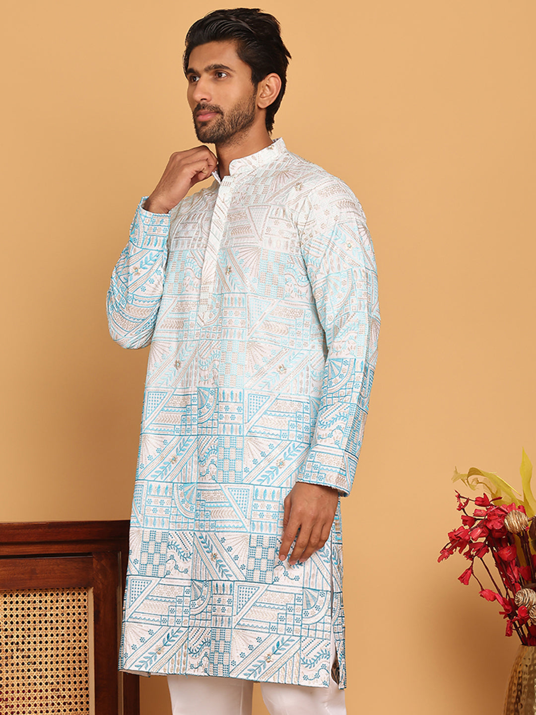 Embroidered, Ombre Design Kurtas ( KO 5186 Sky )