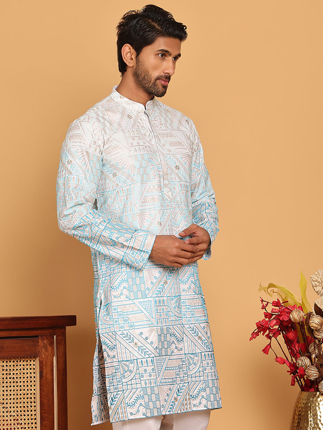 Embroidered, Ombre Design Kurtas ( KO 5186 Sky )