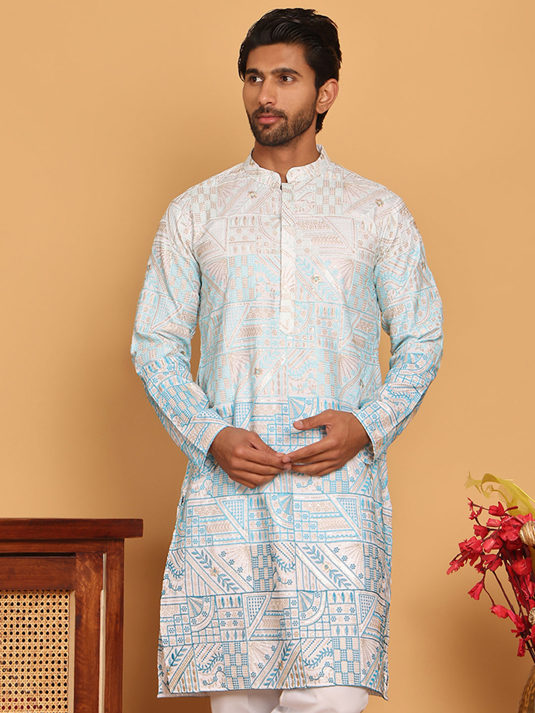 Embroidered, Ombre Design Kurtas ( KO 5186 Sky )