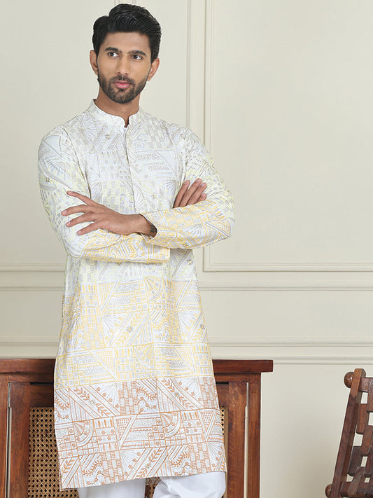 Embroidered, Ombre Design Kurtas ( KO 5186 Yellow )