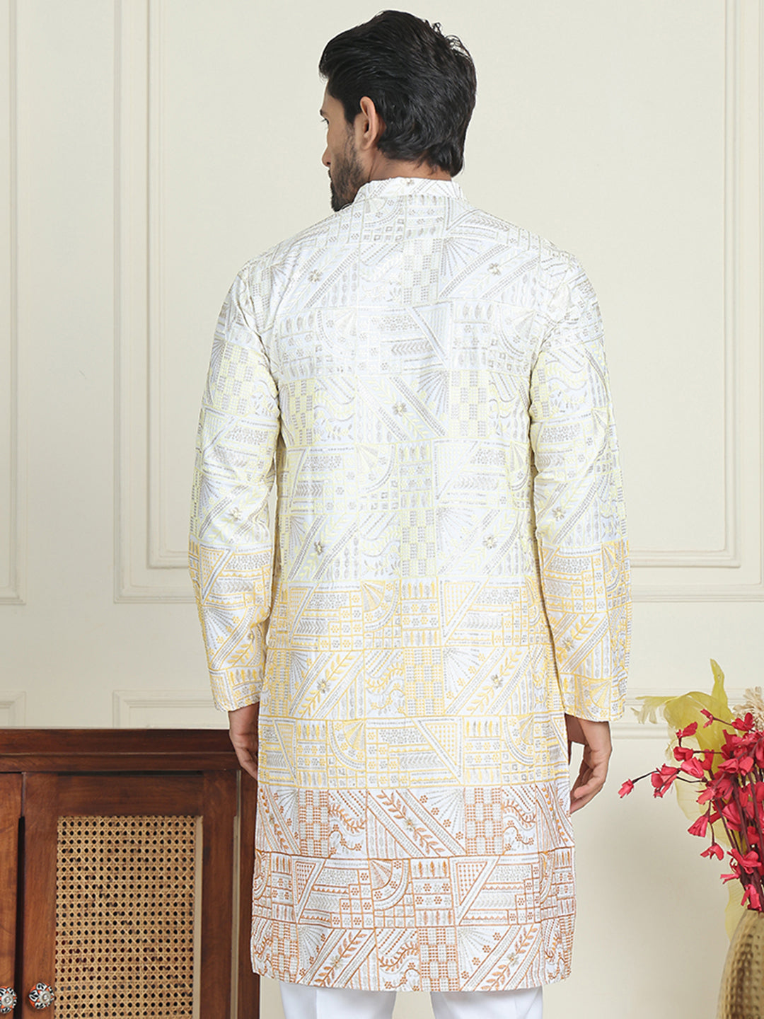 Embroidered, Ombre Design Kurtas ( KO 5186 Yellow )