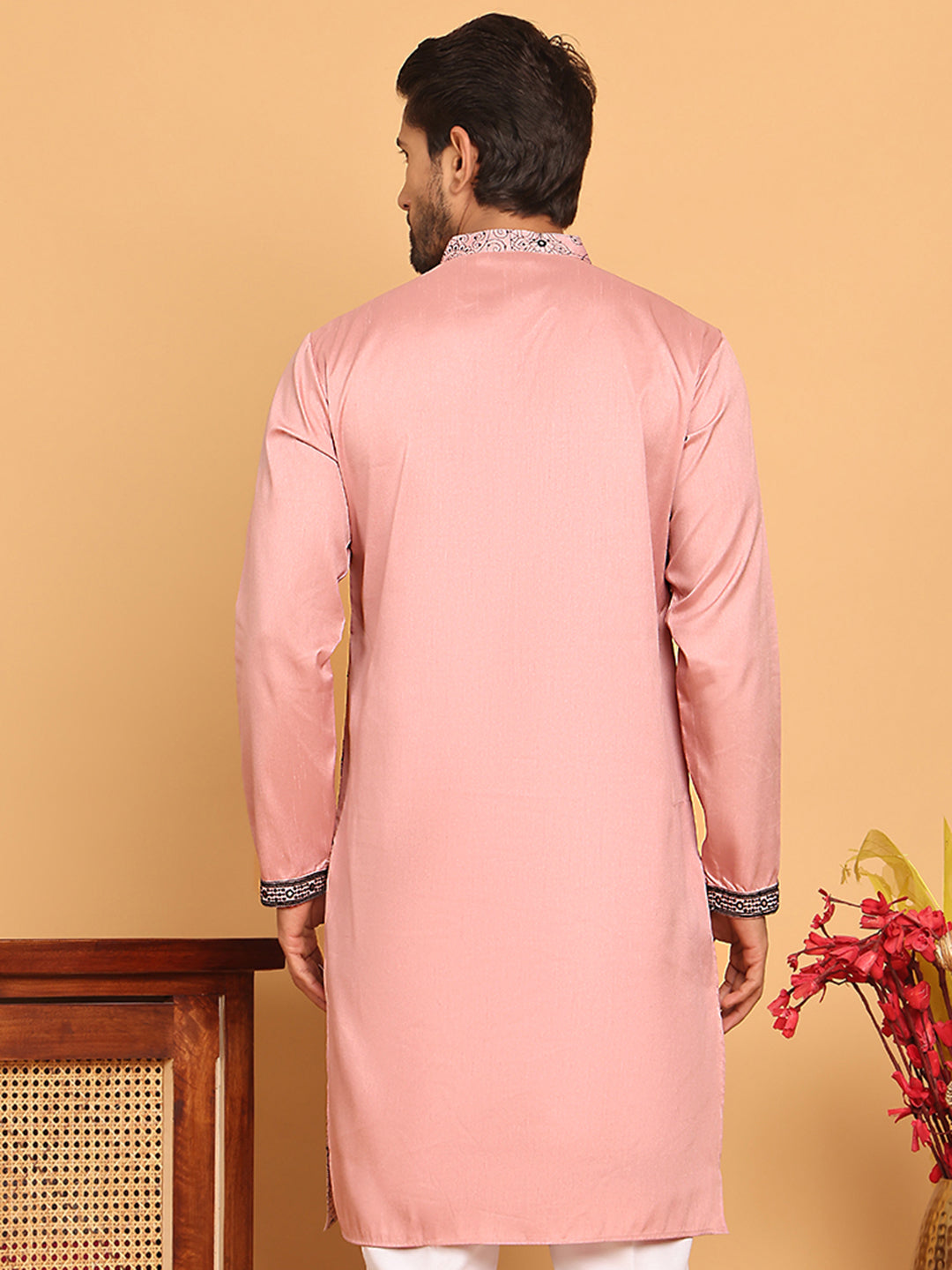 Embroidered & Sequins straight Kurtas ( KO 5189 Magenta )