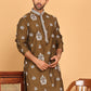Embroidered Silk Blend Kurtas ( KO 5191 Mehndi )