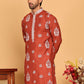 Embroidered Silk Blend Kurtas ( KO 5191 Rust )