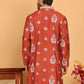 Embroidered Silk Blend Kurtas ( KO 5191 Rust )