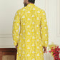 Floral Embroidered Straight Kurtas For Men ( KO 5193 Yellow ) [FF] [I-1-4]