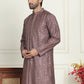 Embroidered and mirror work straight Kurtas For Men ( KO 5194 Coffee )