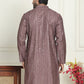 Embroidered and mirror work straight Kurtas For Men ( KO 5194 Coffee )