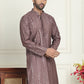Embroidered and mirror work straight Kurtas For Men ( KO 5194 Coffee )
