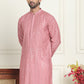 Embroidered and mirror work straight Kurtas For Men ( KO 5194 Coral )
