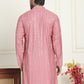 Embroidered and mirror work straight Kurtas For Men ( KO 5194 Coral )