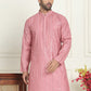 Embroidered and mirror work straight Kurtas For Men ( KO 5194 Coral )