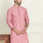 Embroidered and mirror work straight Kurtas For Men ( KO 5194 Coral )