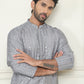 Embroidered and mirror work straight Kurtas For Men ( KO 5194 Grey )