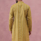 Embroidered and mirror work straight Kurta For Men ( KO 5194 Mehndi ) [FF] [N-9]