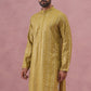 Embroidered and mirror work straight Kurta For Men ( KO 5194 Mehndi ) [FF] [N-9]