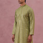 Embroidered and mirror work straight Kurta For Men ( KO 5194 Olive ) [FF] [N-9]