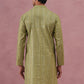 Embroidered and mirror work straight Kurta For Men ( KO 5194 Olive ) [FF] [N-9]